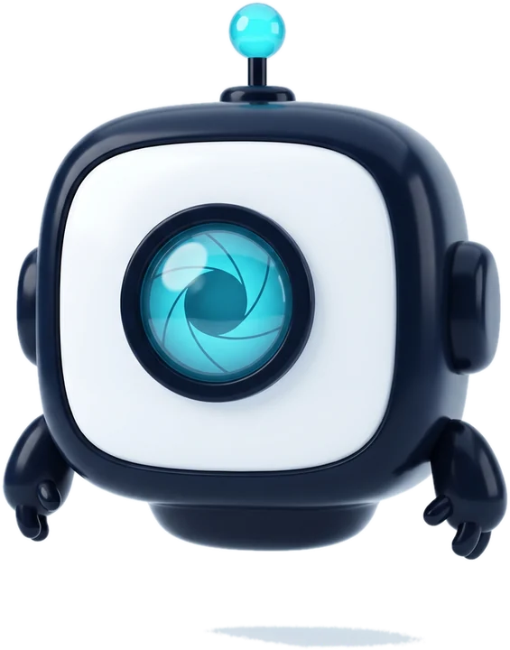 Lens, the AI Precision robot, 3D render